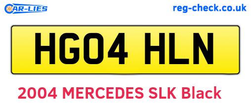 HG04HLN are the vehicle registration plates.