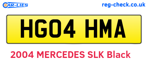HG04HMA are the vehicle registration plates.