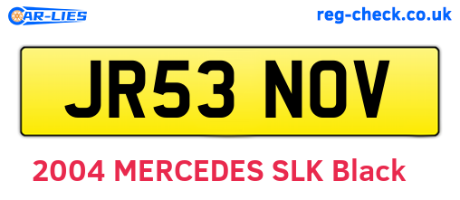 JR53NOV are the vehicle registration plates.