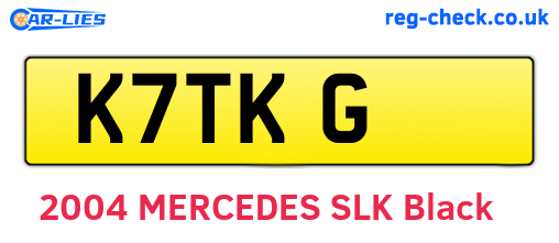 K7TKG are the vehicle registration plates.