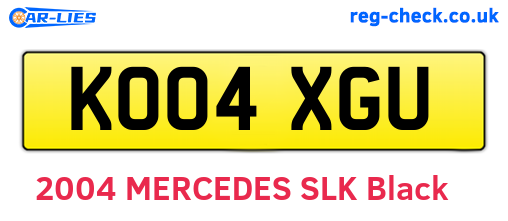 KO04XGU are the vehicle registration plates.