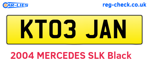 KT03JAN are the vehicle registration plates.