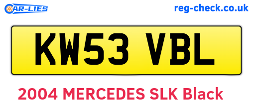 KW53VBL are the vehicle registration plates.