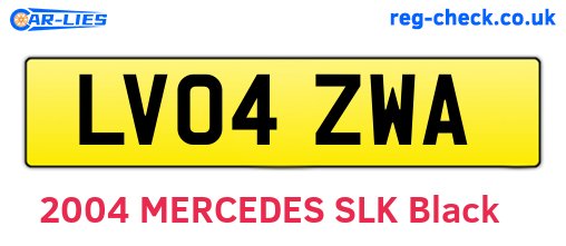 LV04ZWA are the vehicle registration plates.