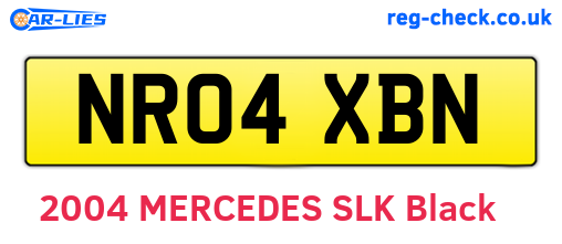 NR04XBN are the vehicle registration plates.