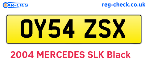 OY54ZSX are the vehicle registration plates.