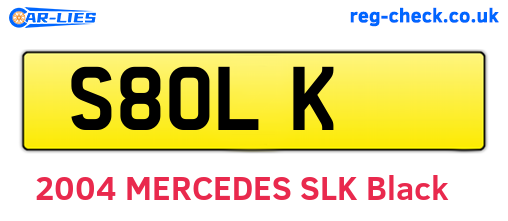 S8OLK are the vehicle registration plates.