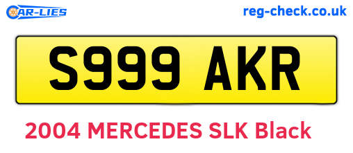 S999AKR are the vehicle registration plates.