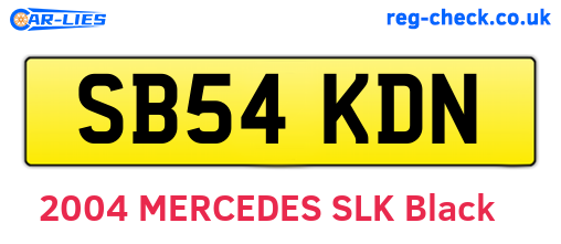 SB54KDN are the vehicle registration plates.