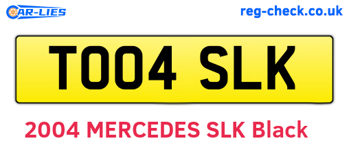 TO04SLK are the vehicle registration plates.