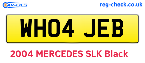 WH04JEB are the vehicle registration plates.