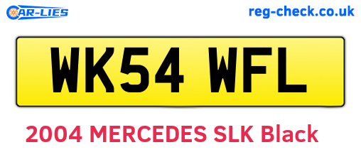 WK54WFL are the vehicle registration plates.