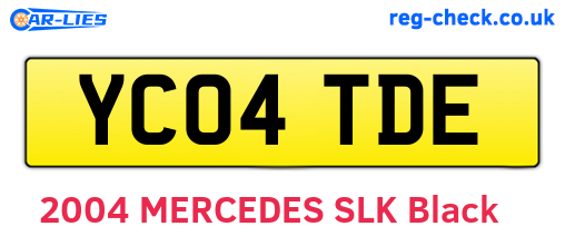 YC04TDE are the vehicle registration plates.