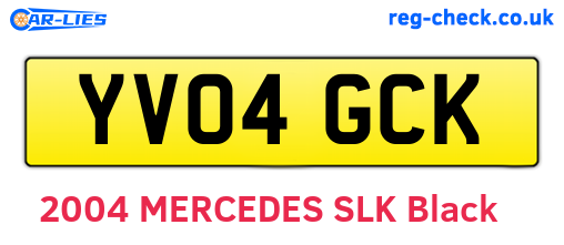 YV04GCK are the vehicle registration plates.