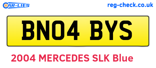 BN04BYS are the vehicle registration plates.
