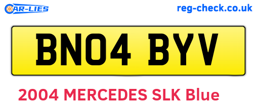 BN04BYV are the vehicle registration plates.