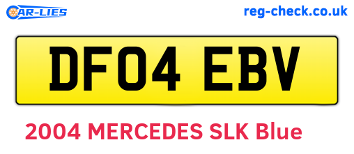 DF04EBV are the vehicle registration plates.
