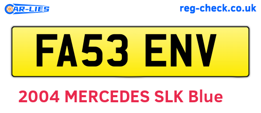 FA53ENV are the vehicle registration plates.