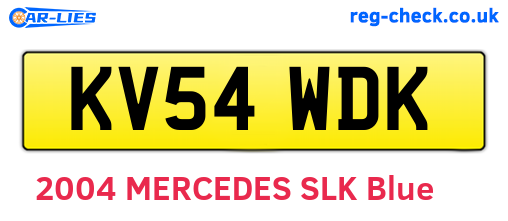 KV54WDK are the vehicle registration plates.