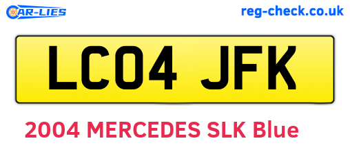 LC04JFK are the vehicle registration plates.