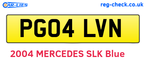 PG04LVN are the vehicle registration plates.