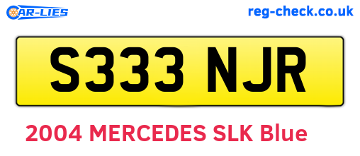 S333NJR are the vehicle registration plates.