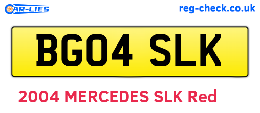 BG04SLK are the vehicle registration plates.