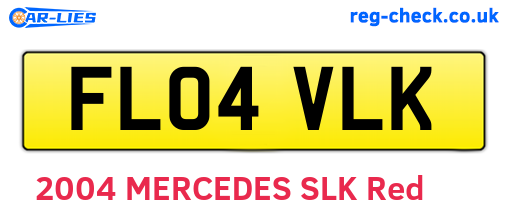 FL04VLK are the vehicle registration plates.