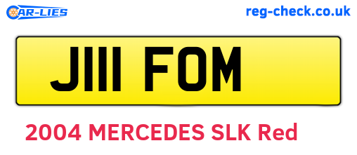 J111FOM are the vehicle registration plates.