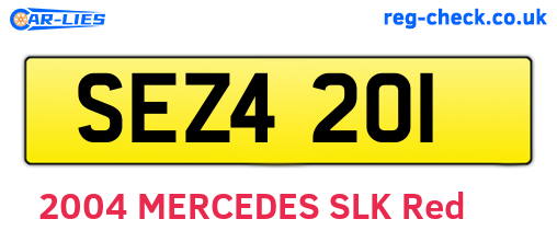SEZ4201 are the vehicle registration plates.