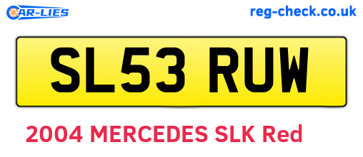 SL53RUW are the vehicle registration plates.