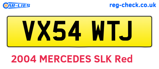 VX54WTJ are the vehicle registration plates.