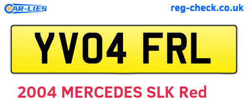 YV04FRL are the vehicle registration plates.