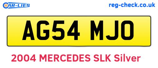 AG54MJO are the vehicle registration plates.