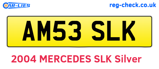 AM53SLK are the vehicle registration plates.