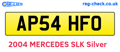 AP54HFO are the vehicle registration plates.