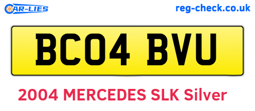 BC04BVU are the vehicle registration plates.