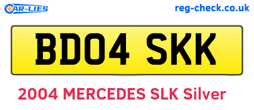 BD04SKK are the vehicle registration plates.