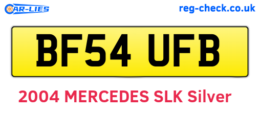 BF54UFB are the vehicle registration plates.