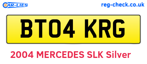 BT04KRG are the vehicle registration plates.
