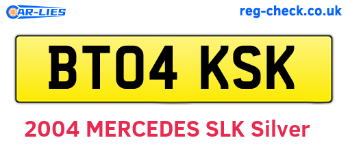 BT04KSK are the vehicle registration plates.