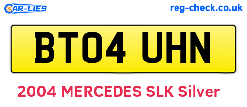 BT04UHN are the vehicle registration plates.