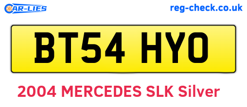 BT54HYO are the vehicle registration plates.