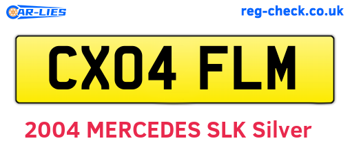 CX04FLM are the vehicle registration plates.