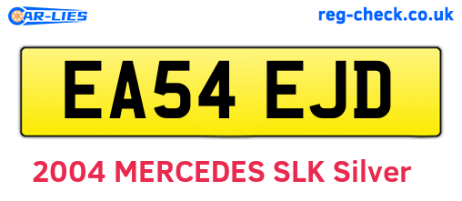 EA54EJD are the vehicle registration plates.