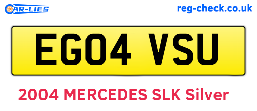 EG04VSU are the vehicle registration plates.