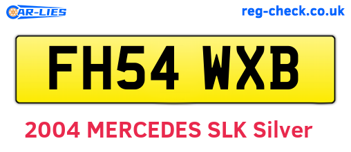 FH54WXB are the vehicle registration plates.