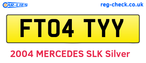 FT04TYY are the vehicle registration plates.