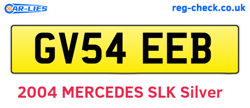 GV54EEB are the vehicle registration plates.
