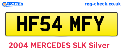 HF54MFY are the vehicle registration plates.